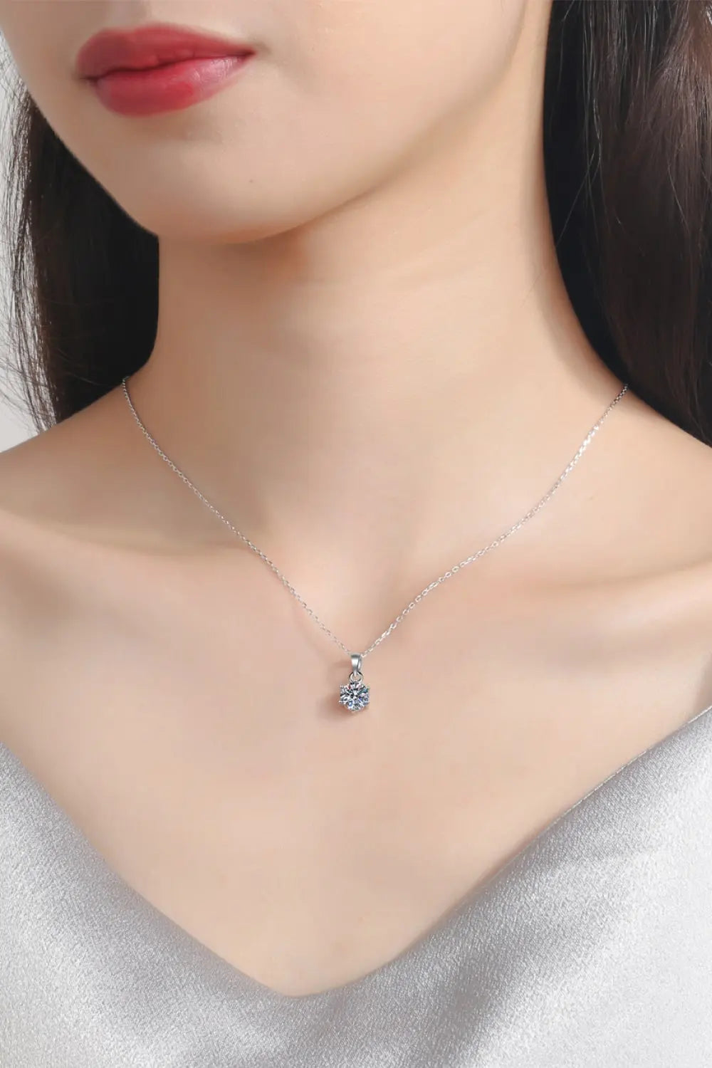Lovcia Adored Get What You Need Moissanite Pendant Necklace-Necklaces-Silver-One Size-Silver