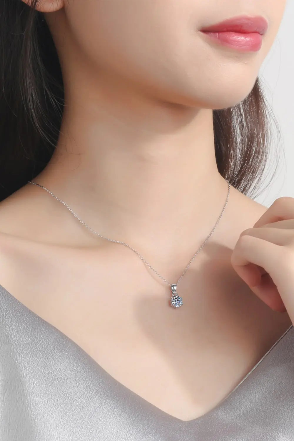 Lovcia Adored Get What You Need Moissanite Pendant Necklace-Necklaces-Silver-One Size-Silver
