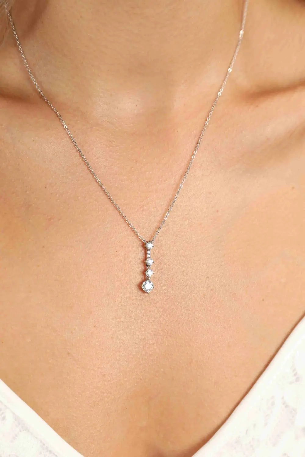 Lovcia Adored Keep You There Multi-Moissanite Pendant Necklace-Necklaces-Silver-One Size-Silver