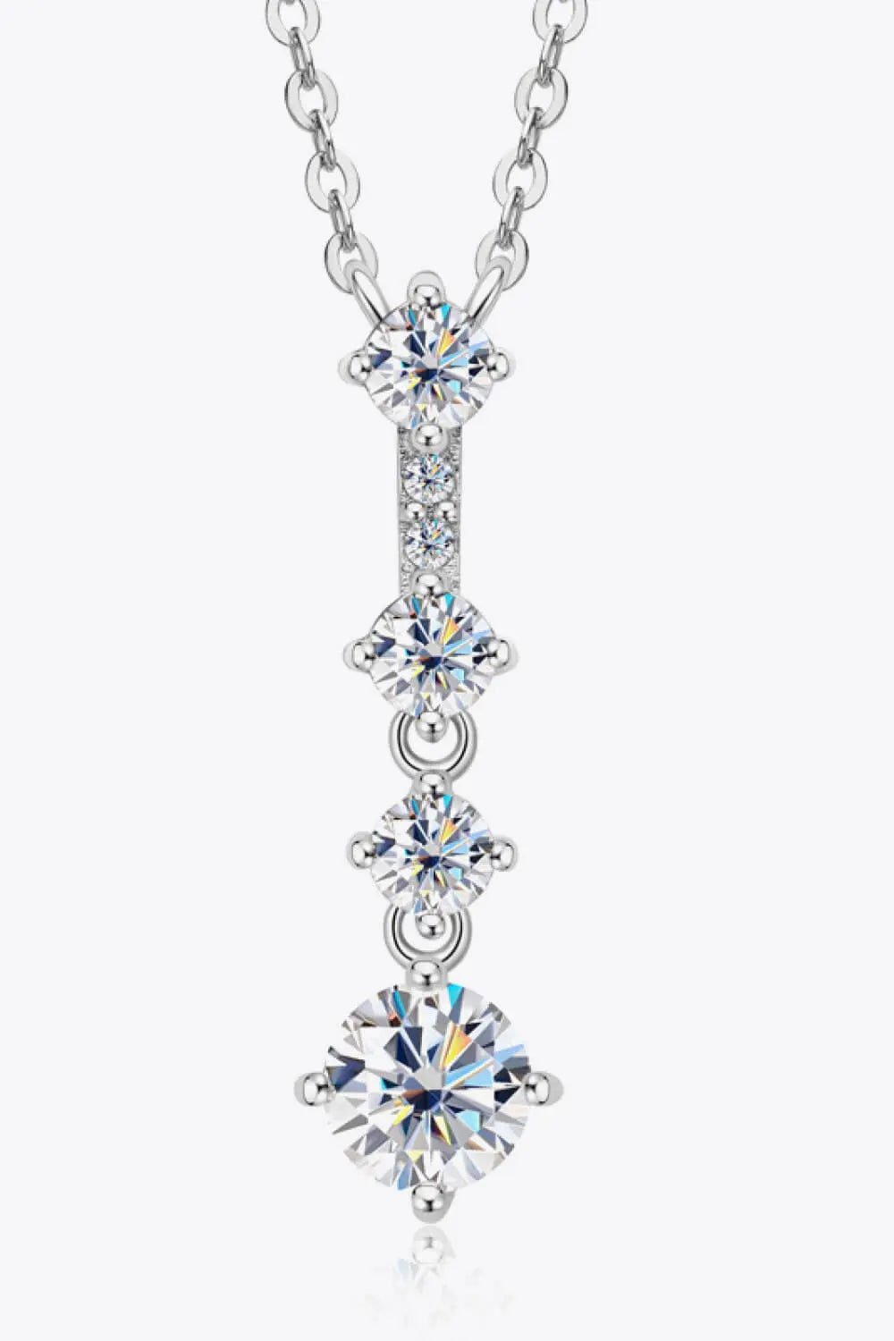 Lovcia Adored Keep You There Multi-Moissanite Pendant Necklace-Necklaces-Silver-One Size-Silver