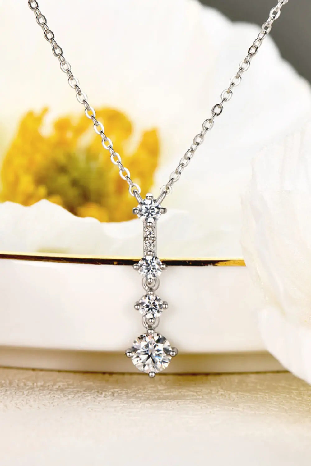Lovcia Adored Keep You There Multi-Moissanite Pendant Necklace-Necklaces-Silver-One Size-Silver