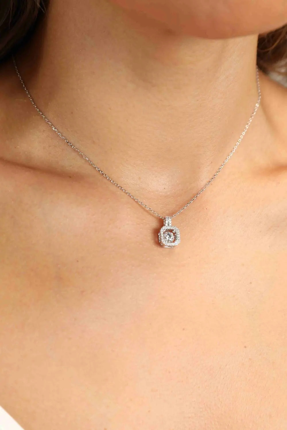 Lovcia Adored Moissanite 925 Sterling Silver Necklace-Necklaces-Silver-One Size-Silver