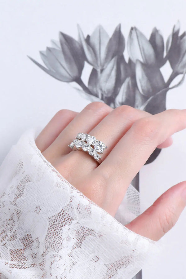 Lovcia Adored Moissanite 925 Sterling Silver Ring-Rings-Silver-4-Silver