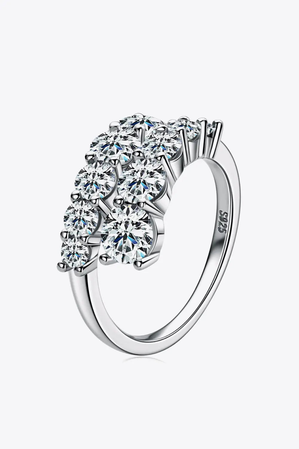 Lovcia Adored Moissanite 925 Sterling Silver Ring-Rings-Silver-4-Silver