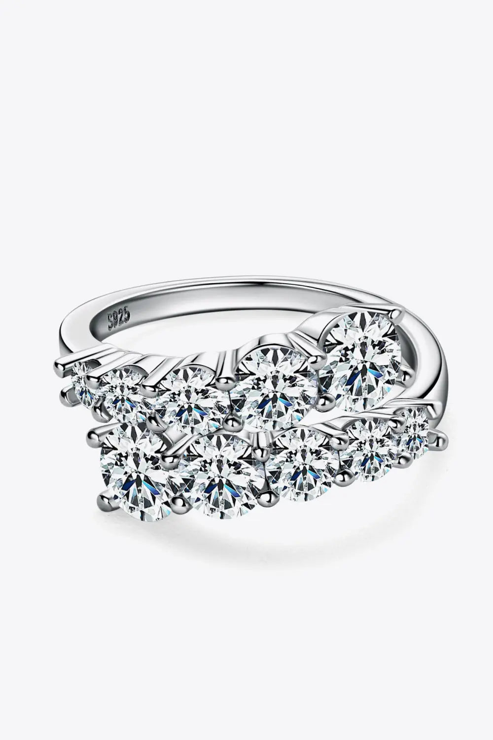 Lovcia Adored Moissanite 925 Sterling Silver Ring-Rings-Silver-4-Silver