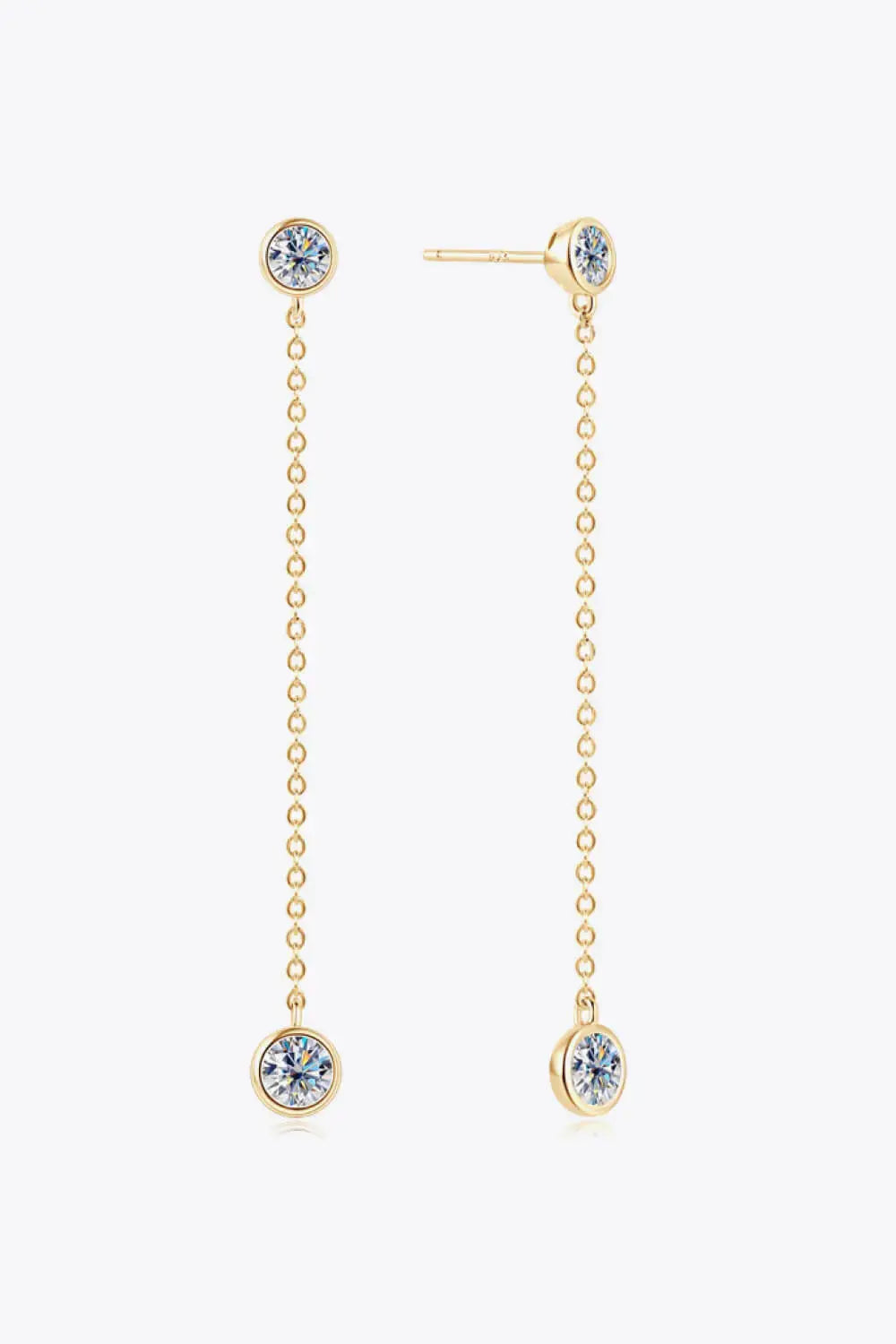 Lovcia Adored Moissanite Chain Earrings-Earrings-Gold-One Size-Gold