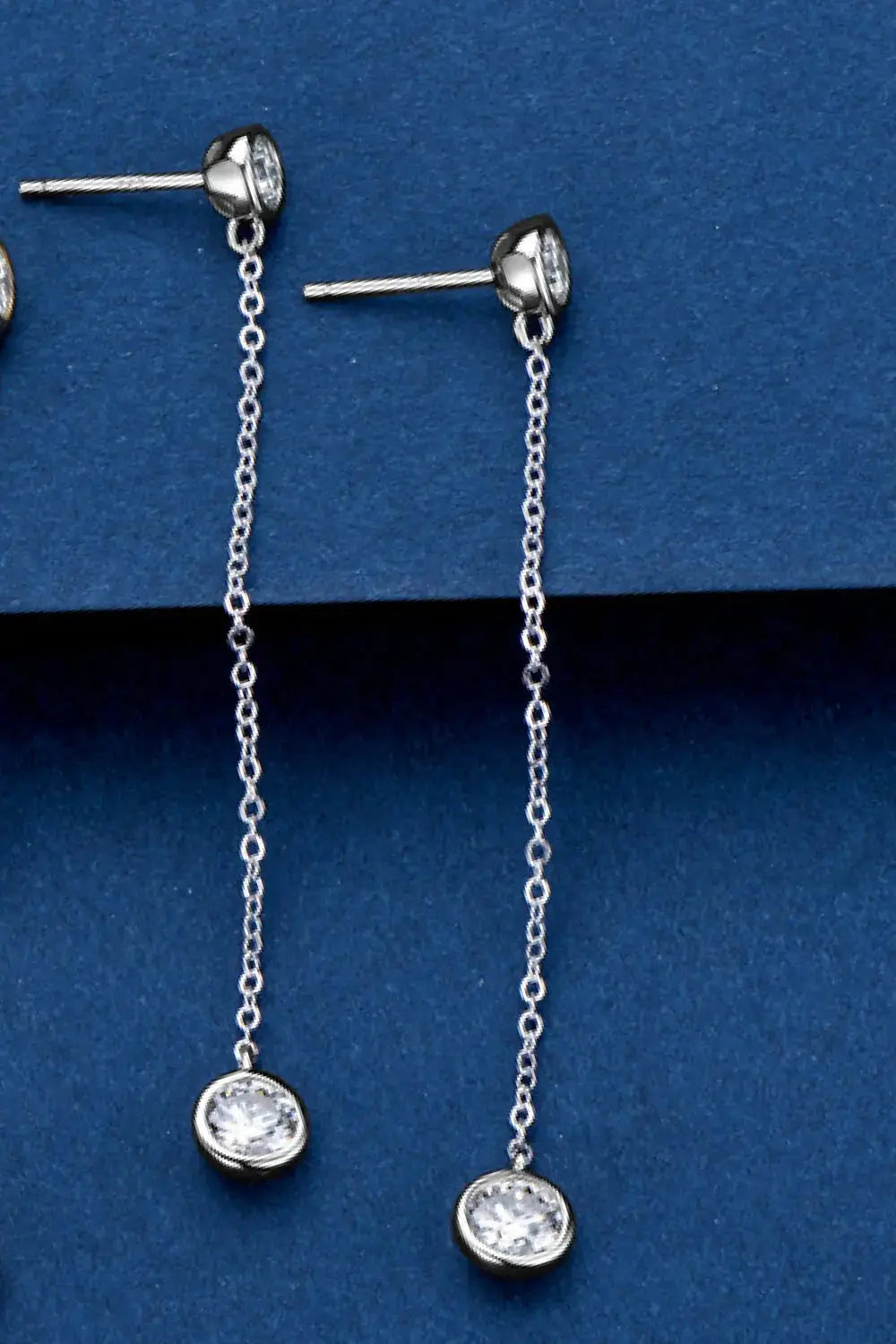 Lovcia Adored Moissanite Chain Earrings-Earrings-Silver-One Size-Silver