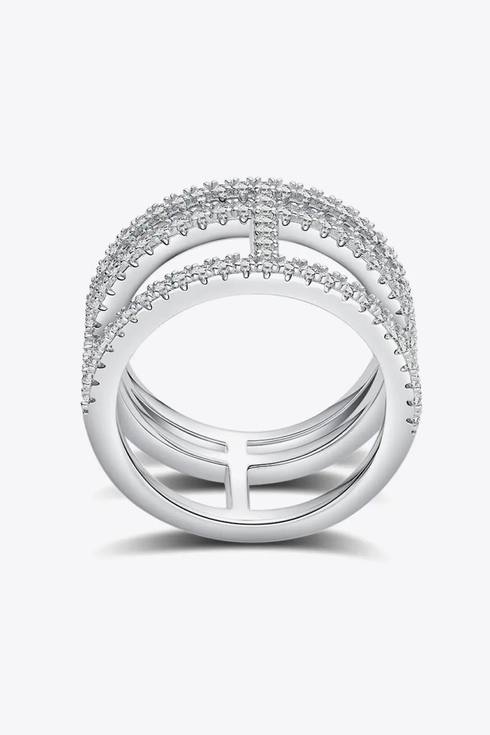 Lovcia Adored Moissanite Cutout Wide Ring-Rings-Silver-4.5-Silver