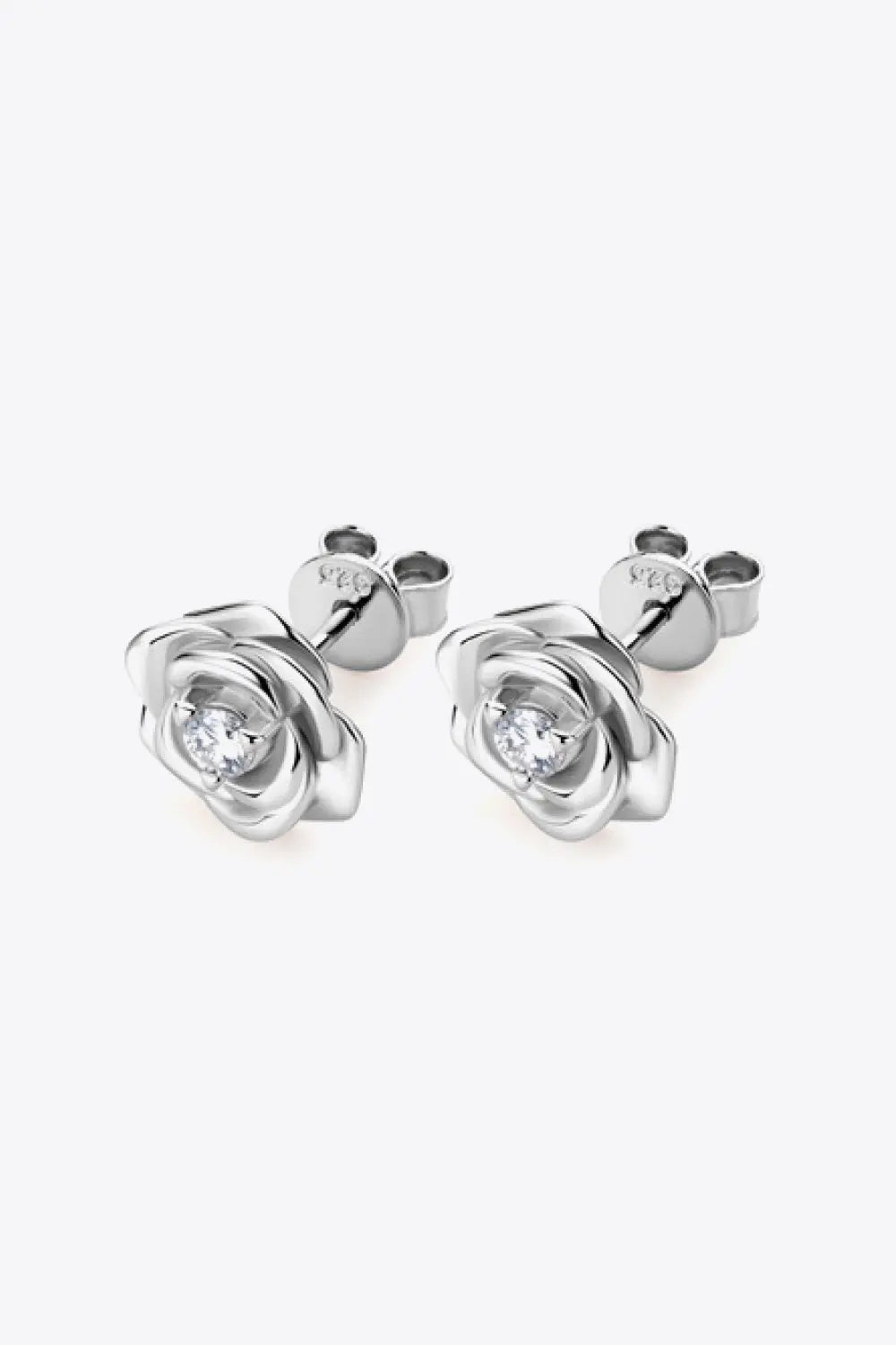 Lovcia Adored Moissanite Flower 925 Sterling Silver Earrings-Earrings-Silver-One Size-Silver