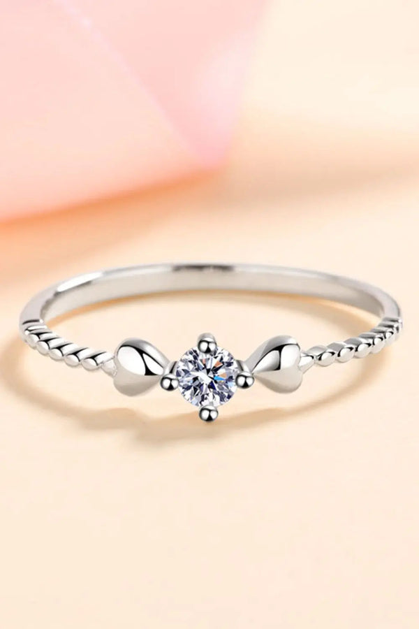 Lovcia Adored Moissanite Heart 925 Sterling Silver Ring-Rings-Silver-4-Silver