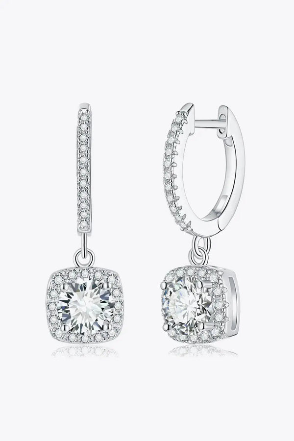 Lovcia Adored Moissanite Huggie Drop Earrings-Earrings-Silver-One Size-Silver