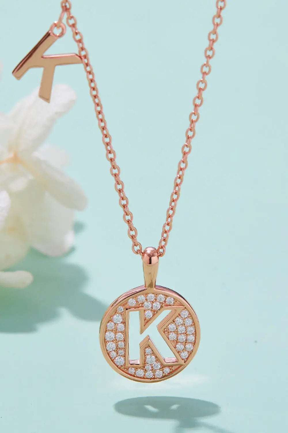 Lovcia Adored Moissanite K to T Pendant Necklace-Necklaces-K-One Size-K