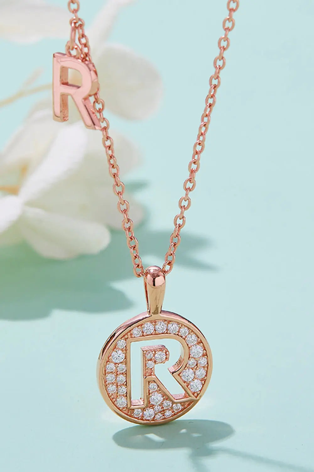 Lovcia Adored Moissanite K to T Pendant Necklace-Necklaces-R-One Size-R