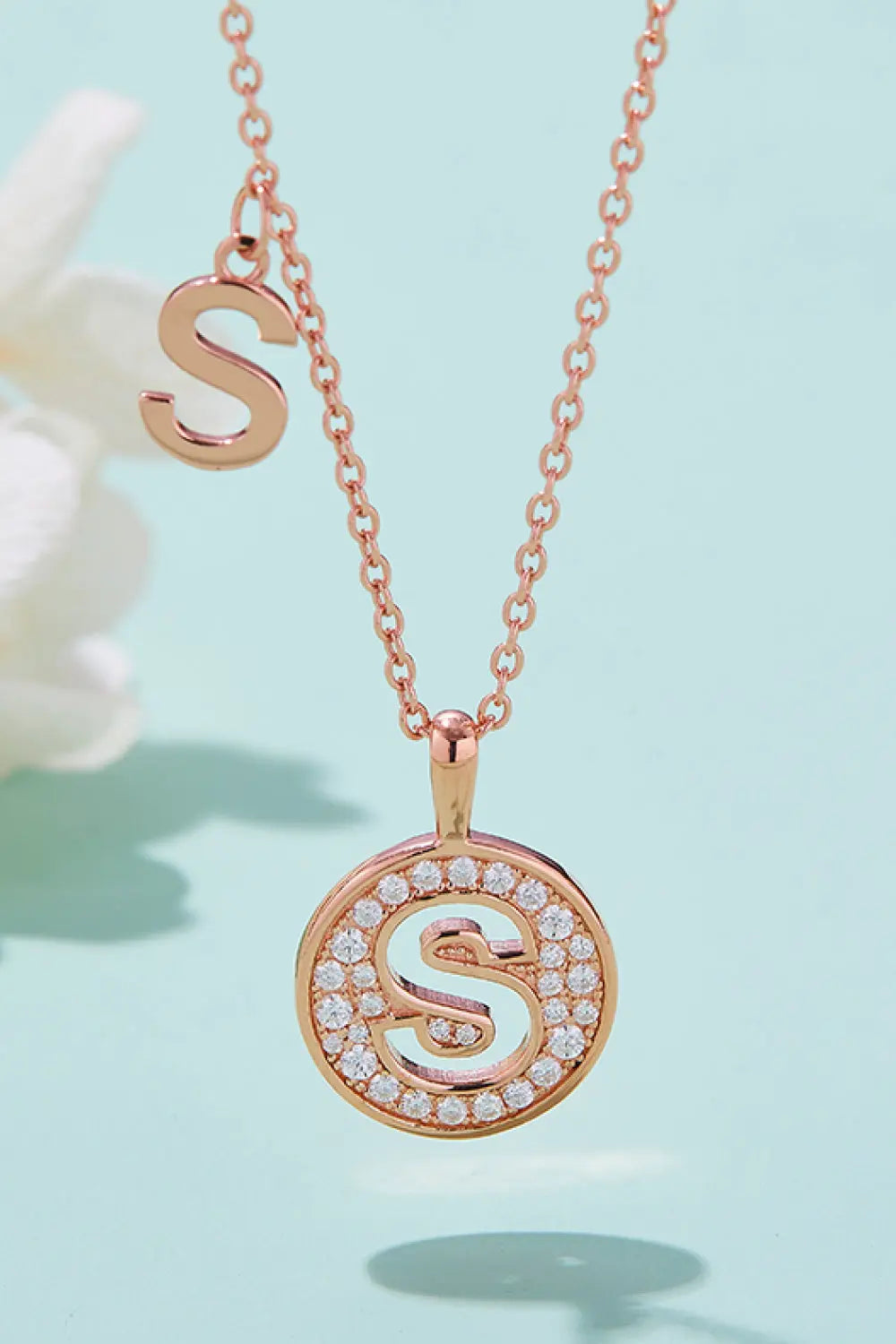 Lovcia Adored Moissanite K to T Pendant Necklace-Necklaces-S-One Size-S