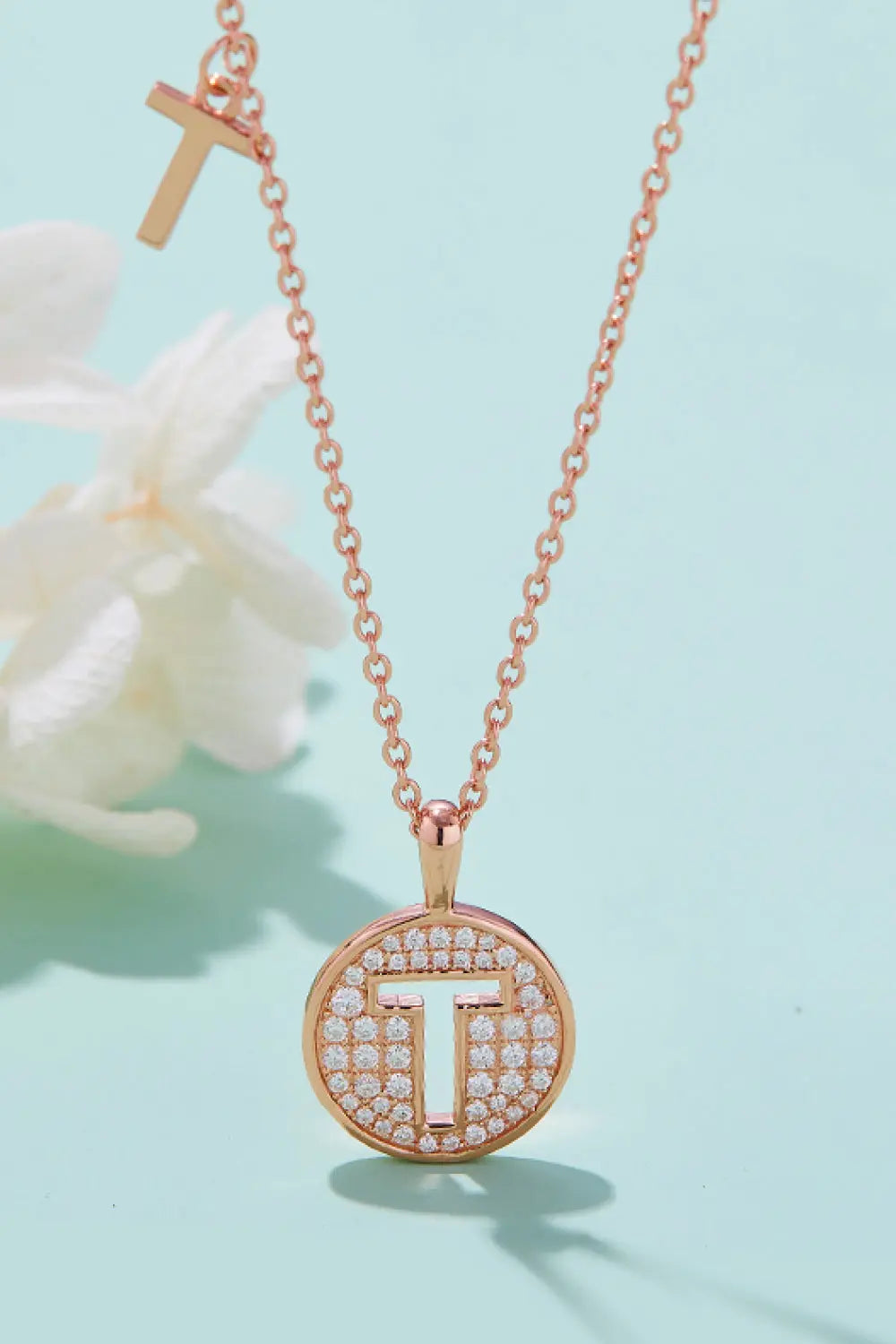 Lovcia Adored Moissanite K to T Pendant Necklace-Necklaces-T-One Size-T
