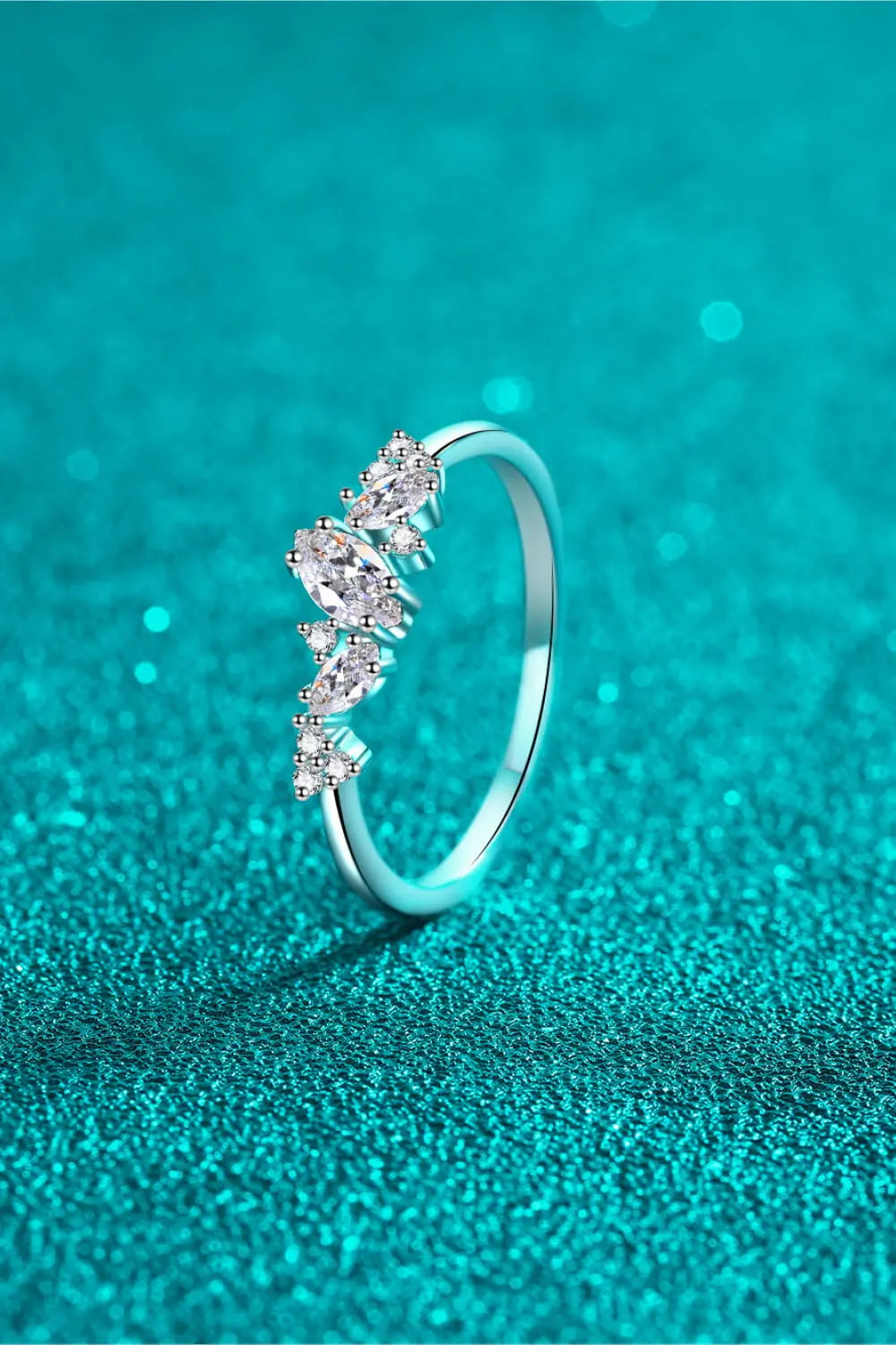 Lovcia Adored Moissanite Rhodium-Plated Ring-Rings-Silver-4-Silver