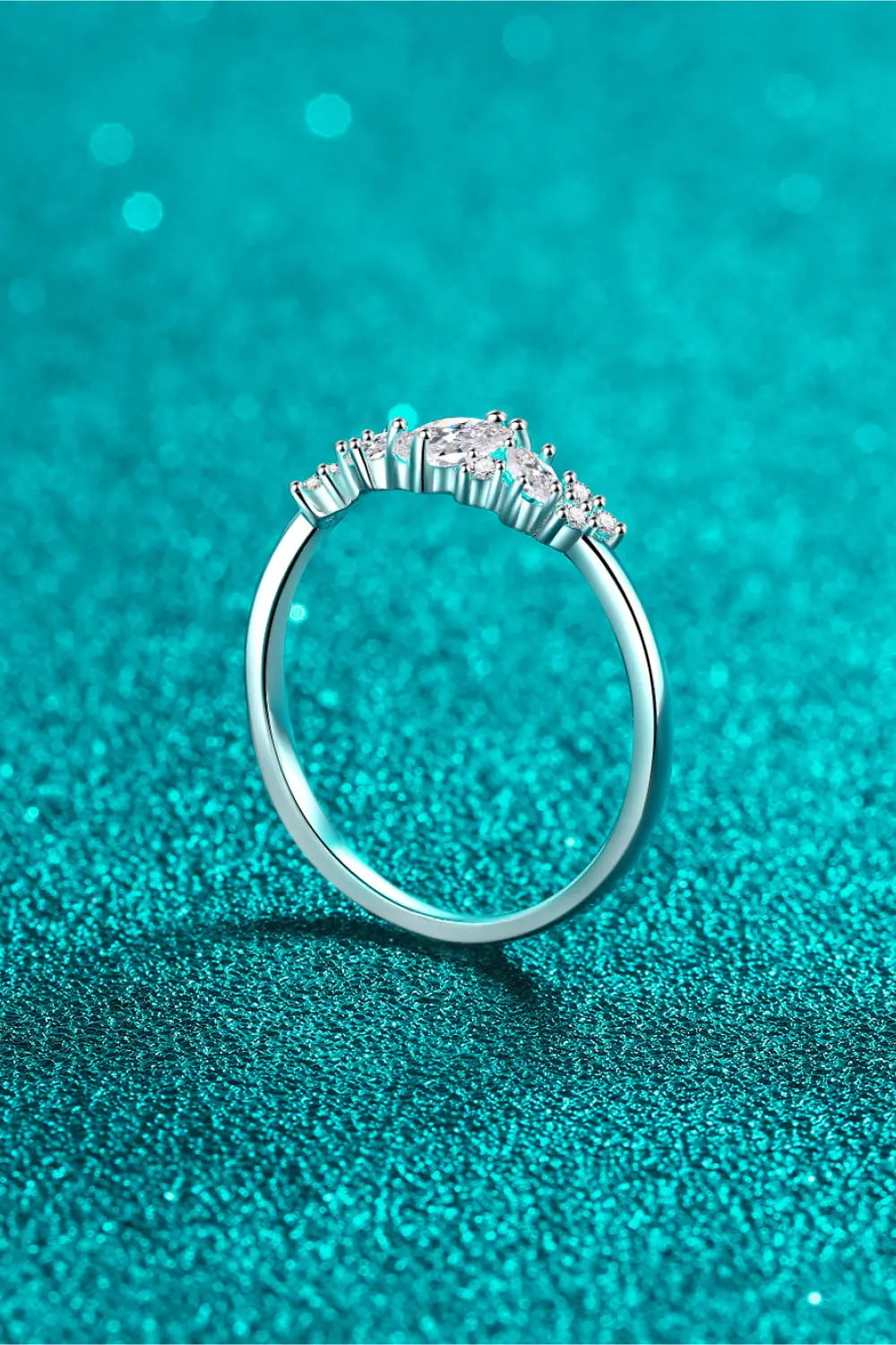 Lovcia Adored Moissanite Rhodium-Plated Ring-Rings-Silver-4-Silver