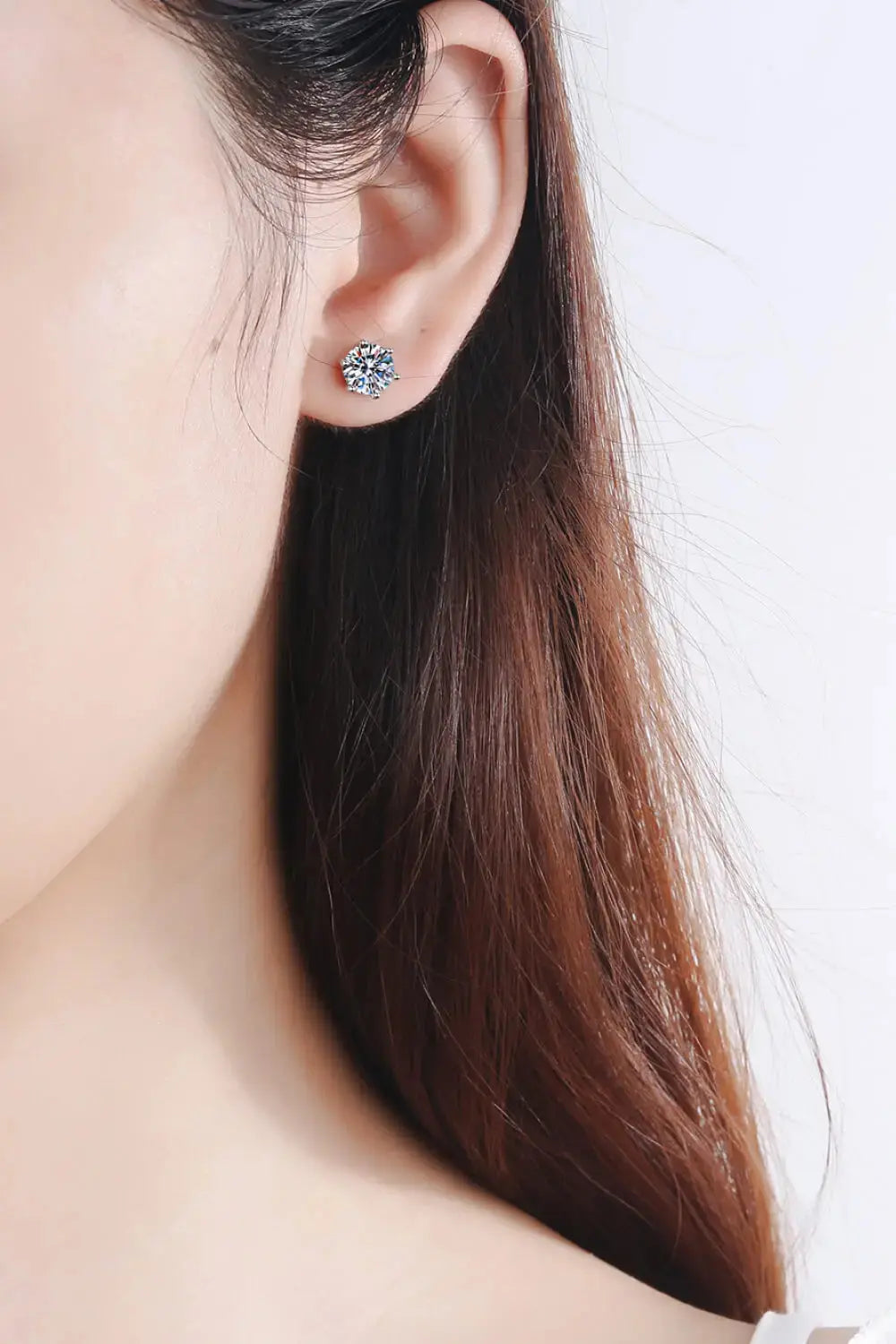 Lovcia Adored Moissanite Stud Earrings-Earrings-Silver-One Size-Silver
