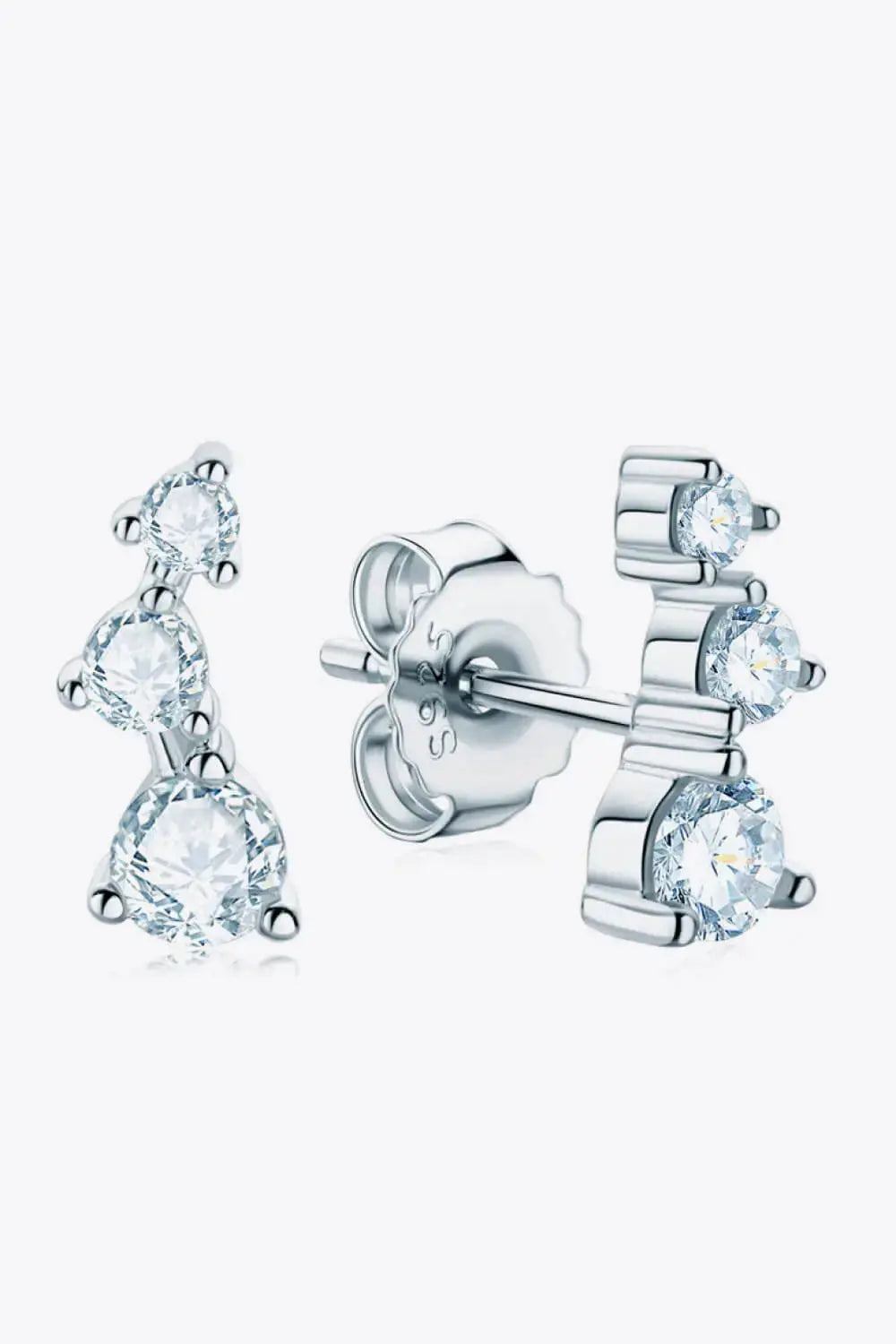 Lovcia Adored Your Way Moissanite Stud Earrings-Earrings-Silver-One Size-Silver