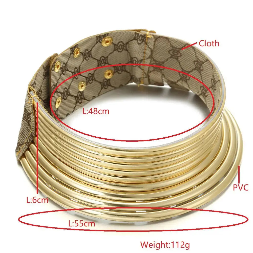 Lovcia African exaggerated collar women necklace-Necklaces-Gold-Gold