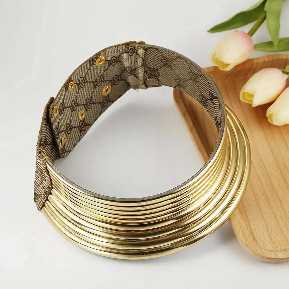 Lovcia African exaggerated collar women necklace-Necklaces-Gold-Gold