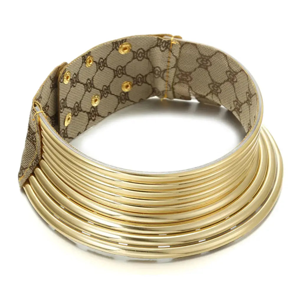 Lovcia African exaggerated collar women necklace-Necklaces-Gold-Gold