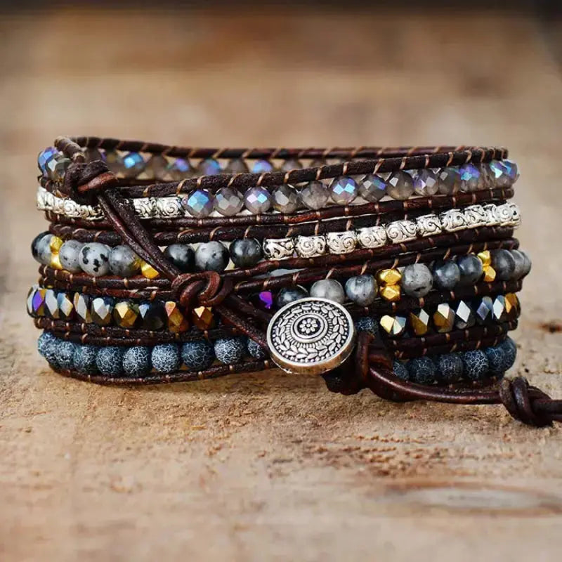 Lovcia Agate Beaded Bracelet-Bracelets-Black-One Size-Black