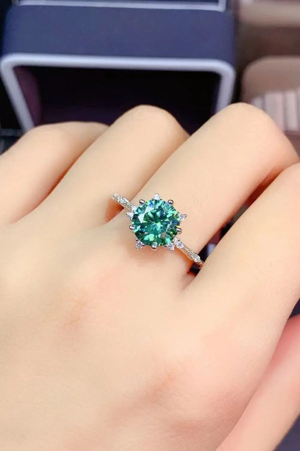 Lovcia All Eyes On Me 1 Carat Moissanite Platinum-Plated Ring-Rings-Green-5-Green