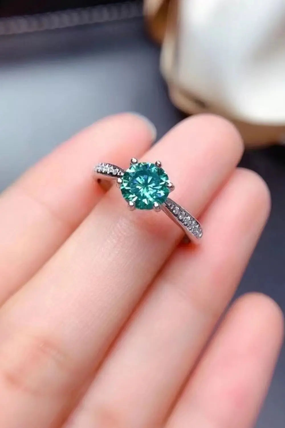 Lovcia All For You 2 Carat Moissanite 925 Sterling Silver Ring-Rings-Green-5-Green