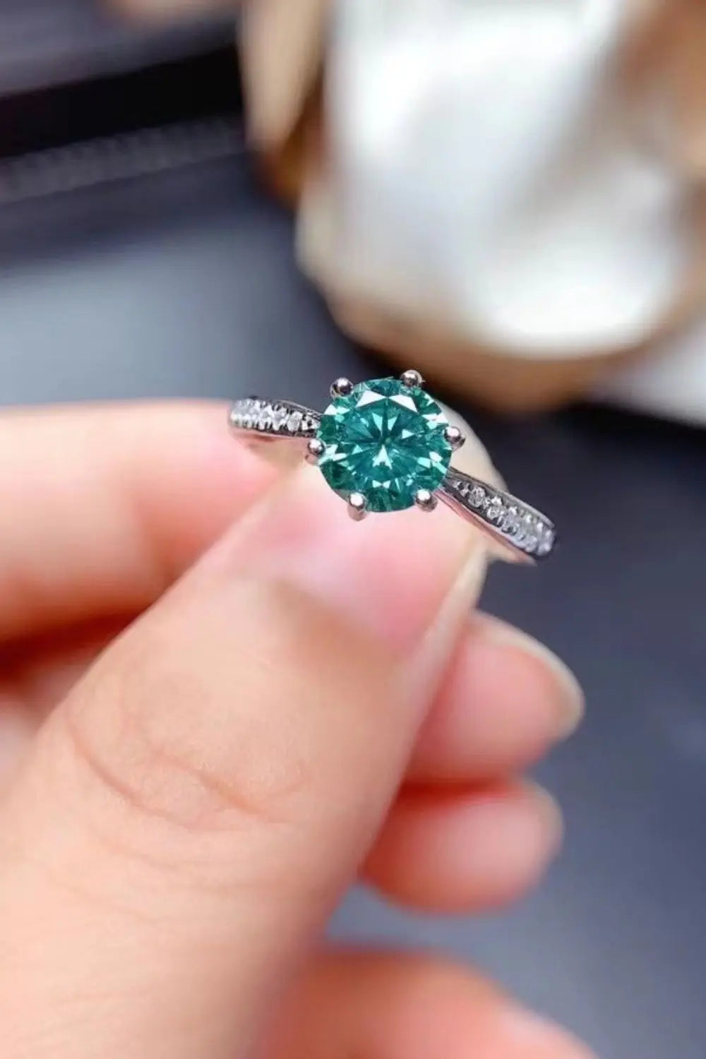 Lovcia All For You 2 Carat Moissanite 925 Sterling Silver Ring-Rings-Green-5-Green