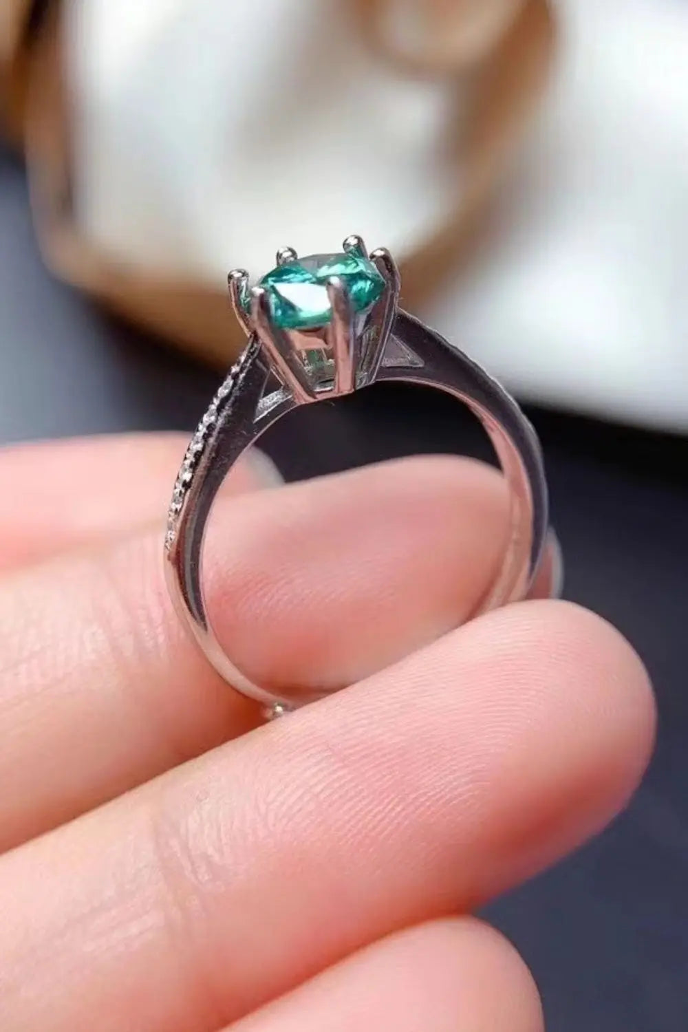 Lovcia All For You 2 Carat Moissanite 925 Sterling Silver Ring-Rings-Green-5-Green