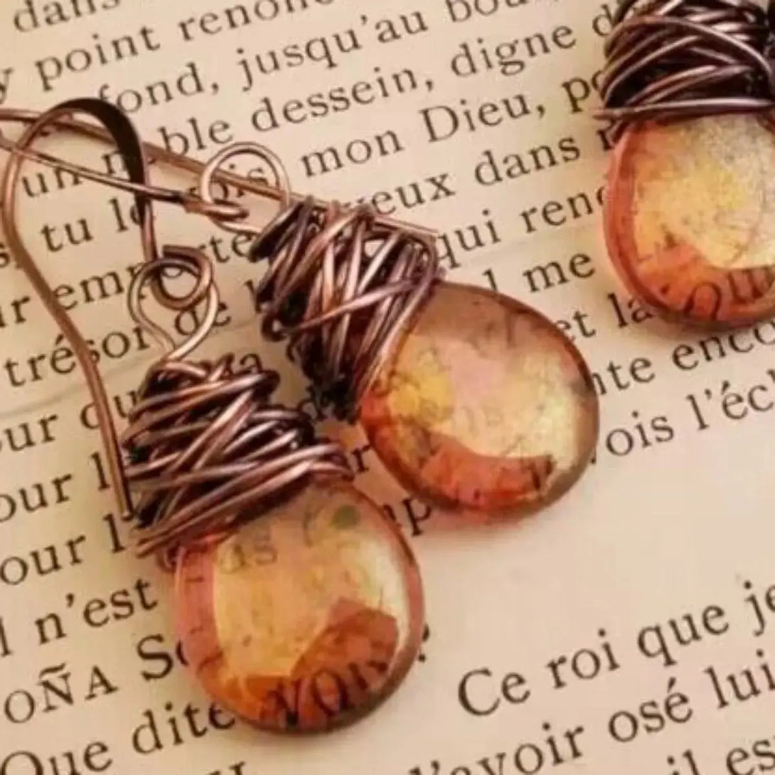 Lovcia Alloy Gemstone Drop Earrings-Earrings-Electric Purple-One Size-Electric Purple