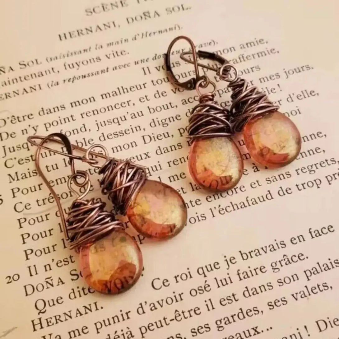 Lovcia Alloy Gemstone Drop Earrings-Earrings-Ochre-One Size-Ochre
