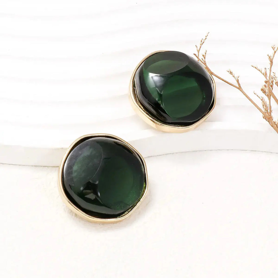 Lovcia Alloy Geometric Earrings-Earrings-Black Forest-One Size-Black Forest