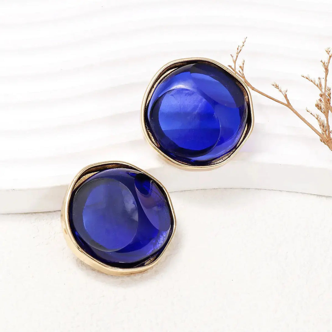 Lovcia Alloy Geometric Earrings-Earrings-Royal Blue-One Size-Royal Blue