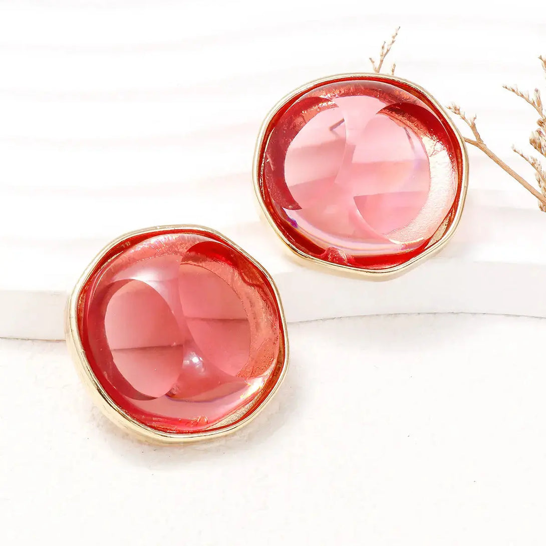 Lovcia Alloy Geometric Earrings-Earrings-Strawberry-One Size-Strawberry