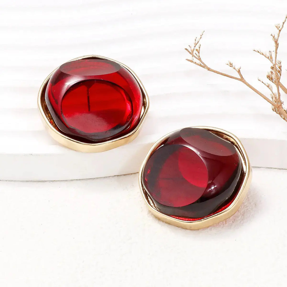 Lovcia Alloy Geometric Earrings-Earrings-Wine-One Size-Wine