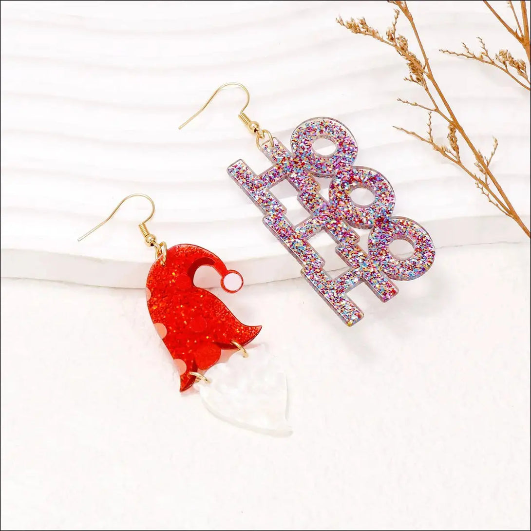 Lovcia Alloy & Plastic Mismatched Earrings-Earrings-Deep Red-One Size-Deep Red