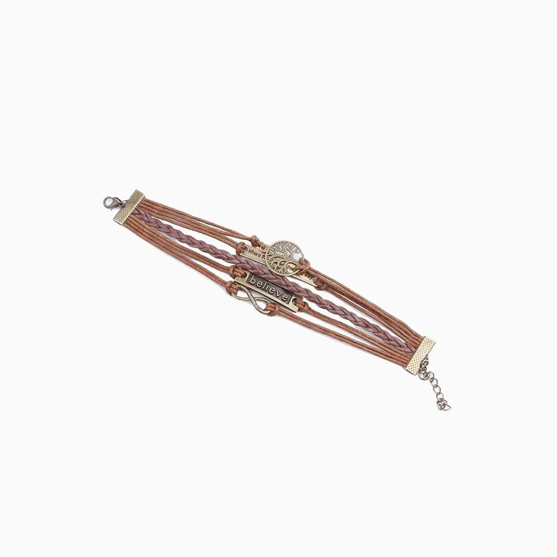 Lovcia Alloy PU Leather Rope Bracelet-Bracelets-Chestnut-One Size-Chestnut