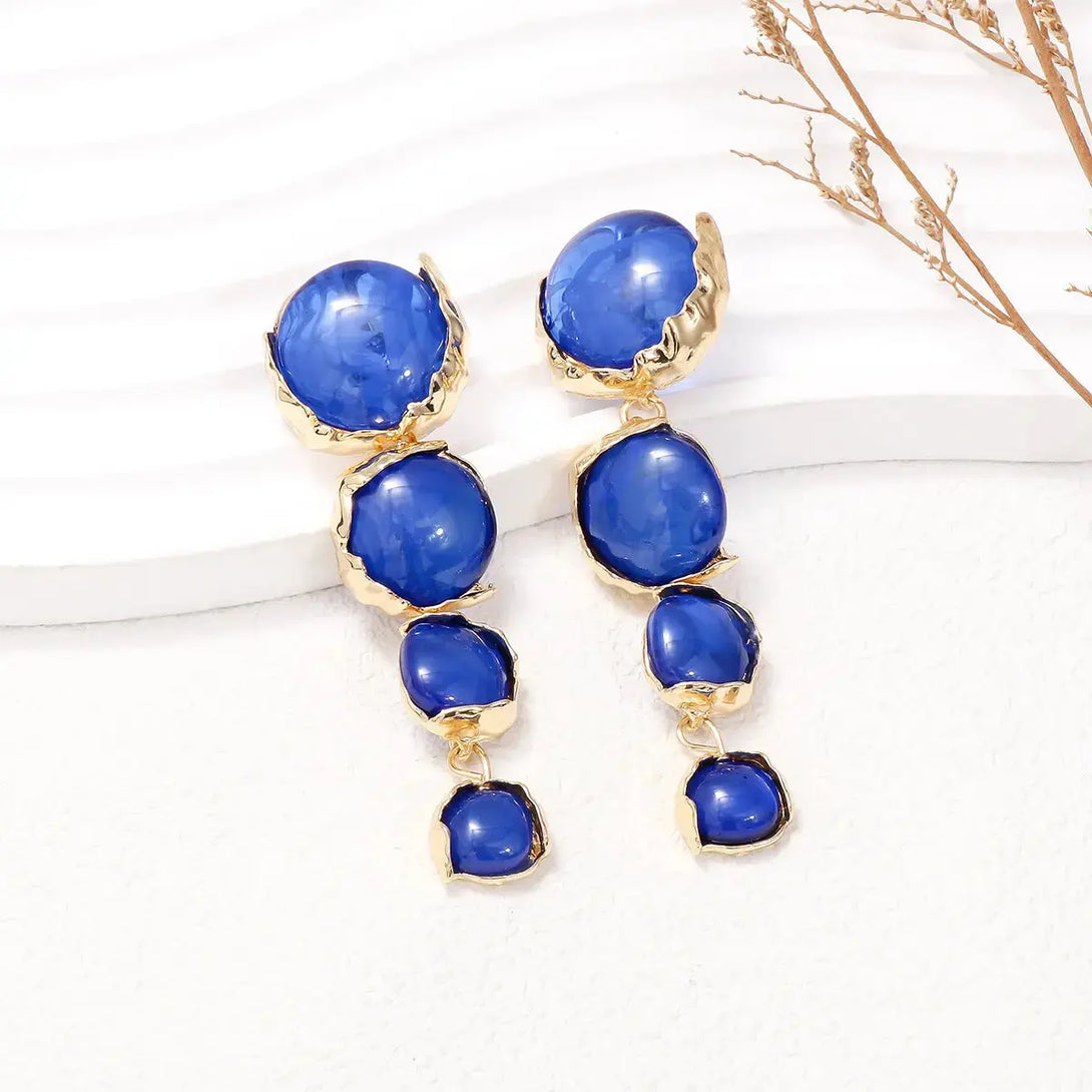 Lovcia Alloy & Rhinestone Earrings-Earrings-Cobalt Blue-One Size-Cobalt Blue