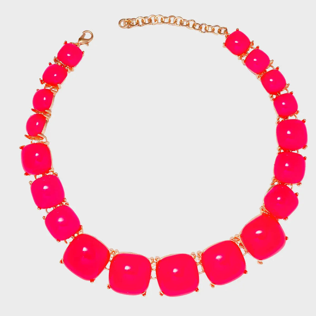 Lovcia Alloy & Rhinestone Necklace-Necklaces-Deep Rose-One Size-Deep Rose