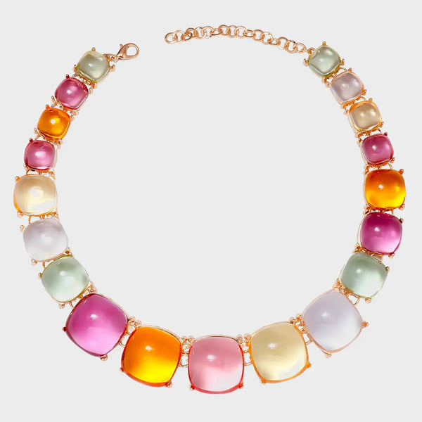 Lovcia Alloy & Rhinestone Necklace-Necklaces-Multicolor-One Size-Multicolor