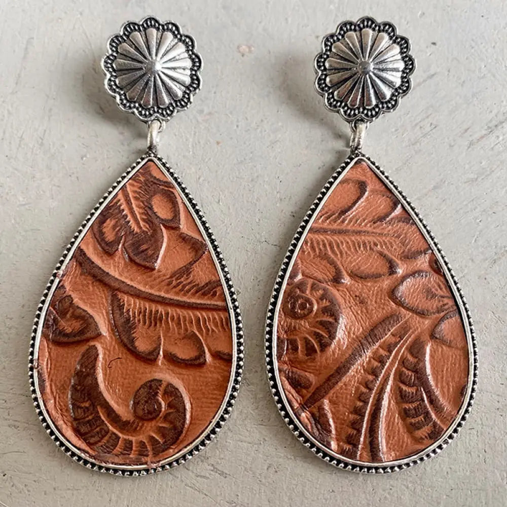 Lovcia Alloy Teardrop Earrings-Earrings-Chestnut-One Size-Chestnut