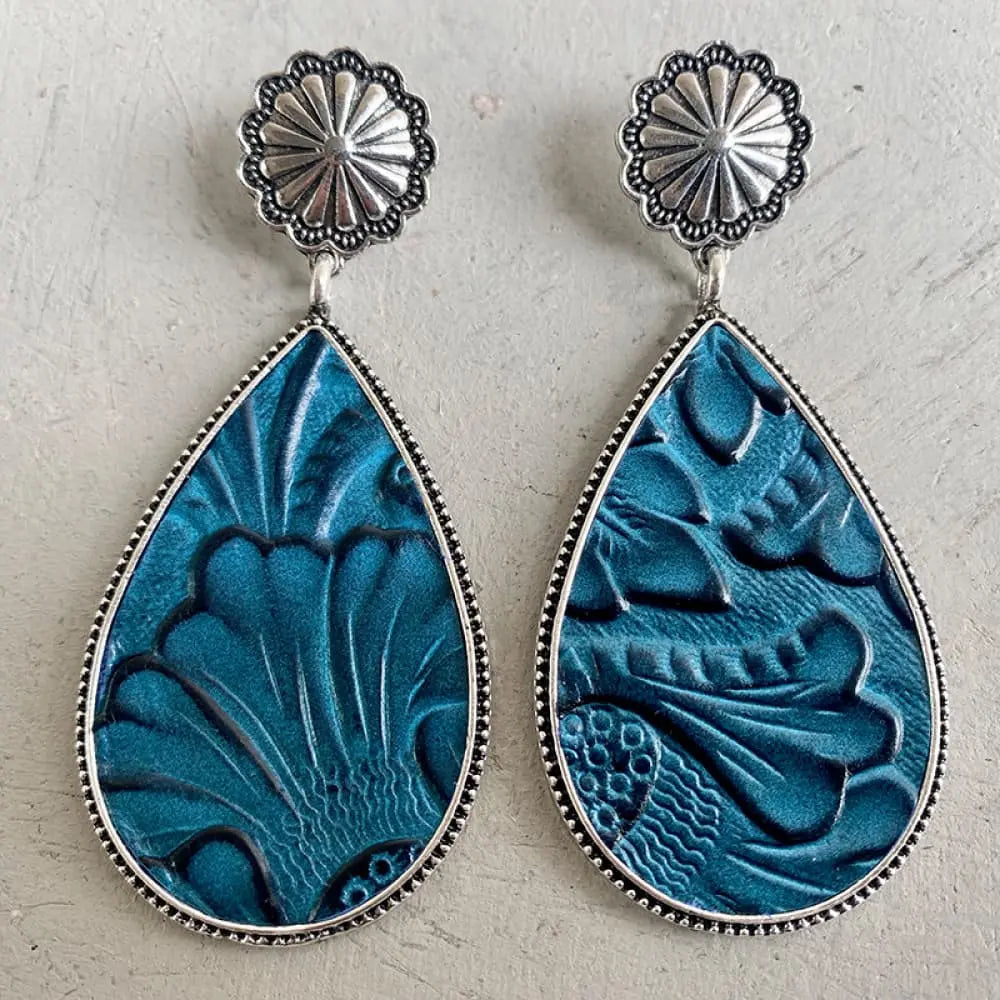 Lovcia Alloy Teardrop Earrings-Earrings-Peacock Blue-One Size-Peacock Blue