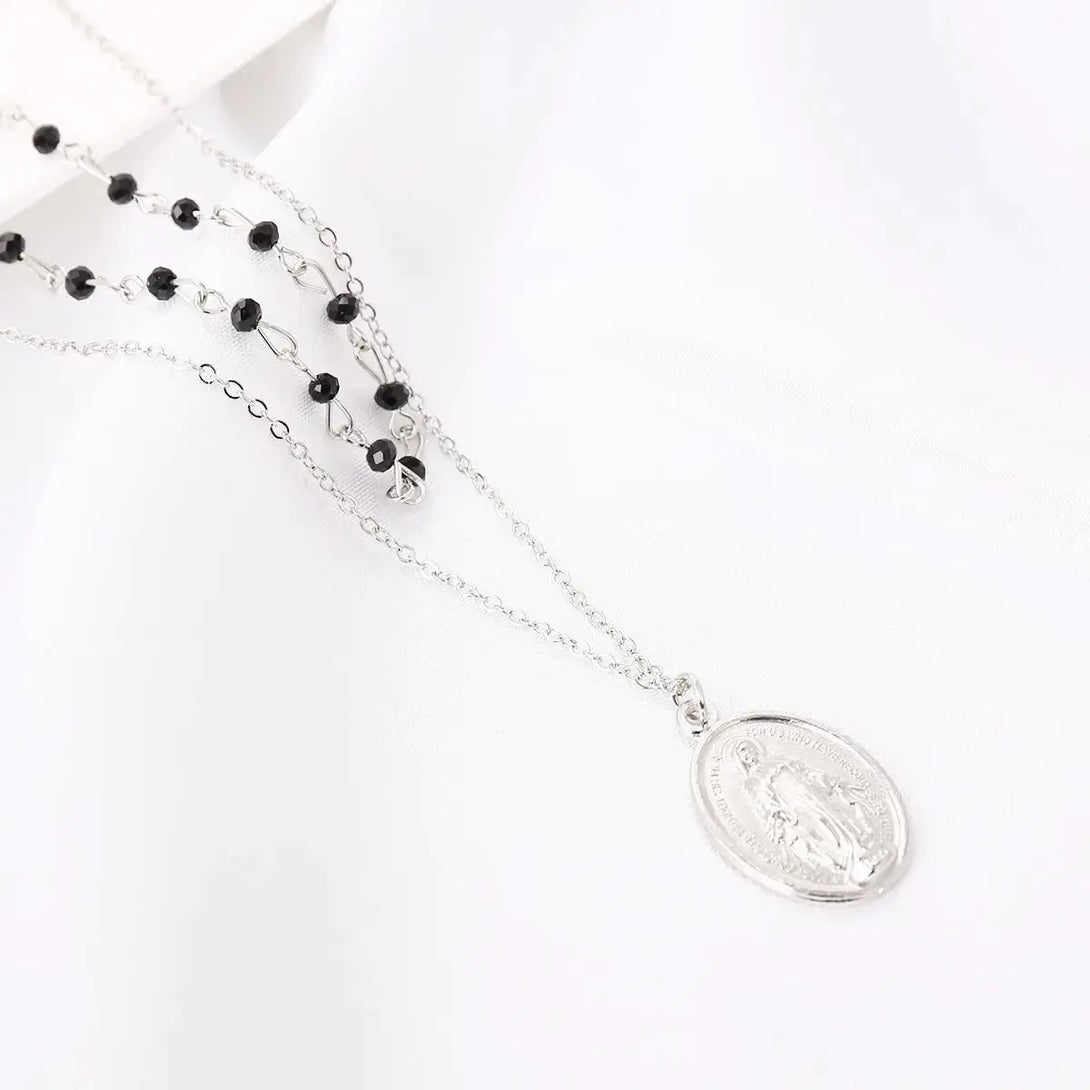 Lovcia Alloy Virgin Mary Pendant Necklace-Necklaces-Gold-Gold