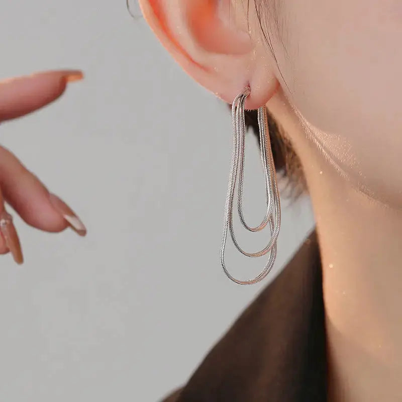 Lovcia Allure and Indifference Geometric Tassel Earrings for Women-Earrings-Gold-Gold