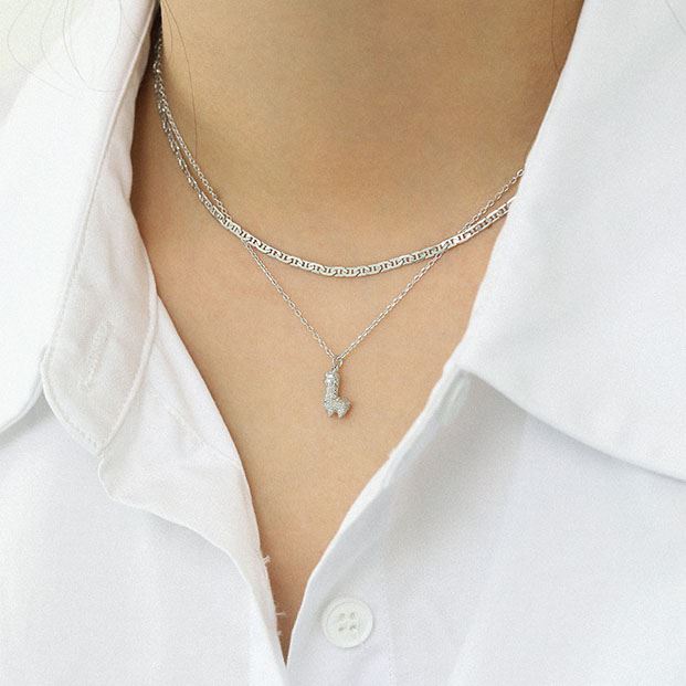 Lovcia Alpaca Necklace 12mm 925 Sterling Silver Gold Plated-Necklaces-Yellow Gold-Yellow Gold