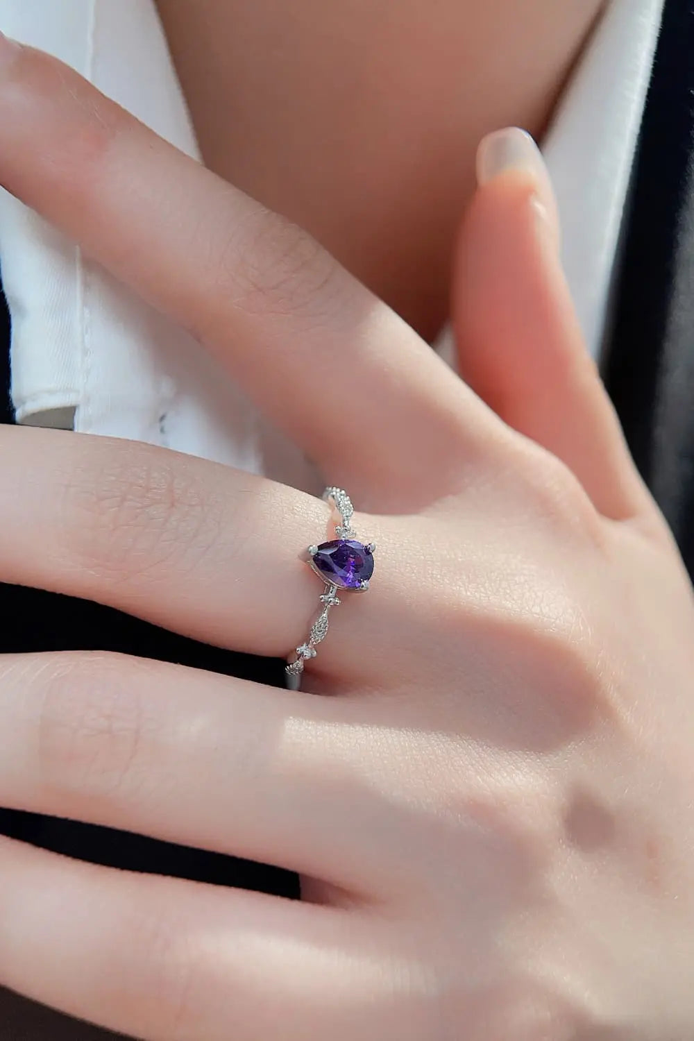 Lovcia Amethyst 925 Sterling Silver Ring-Rings-Violet-5-Violet