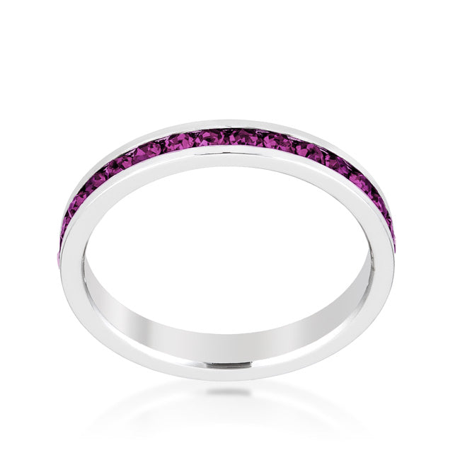 Lovcia Amethyst Crystal Eternity Band with Platinum Luster-Rings-5-5