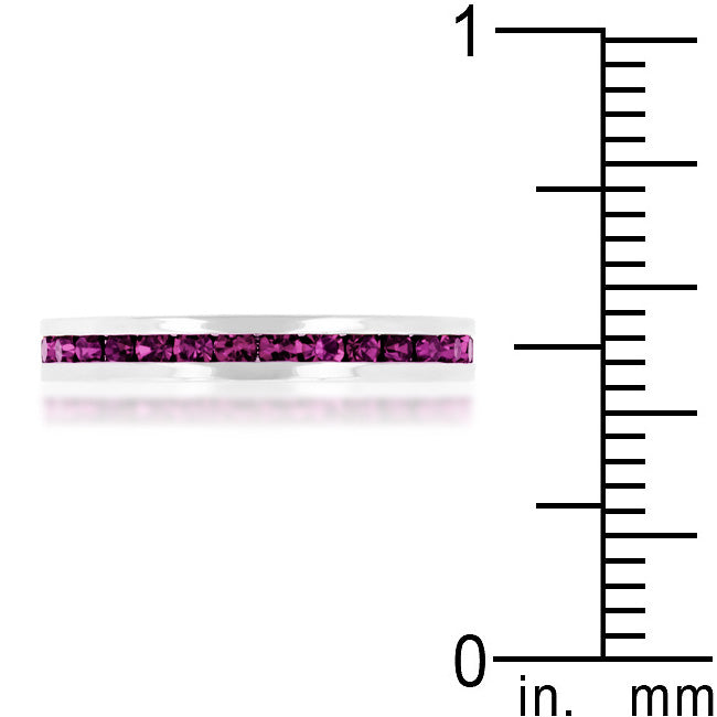 Lovcia Amethyst Crystal Eternity Band with Platinum Luster-Rings-5-5